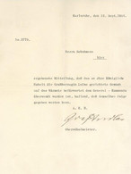 Adel Baden Interne Mitteilung 1916 Unterschrift Graf Andlaw (Andlau) Obersthofmeister I-II - Case Reali