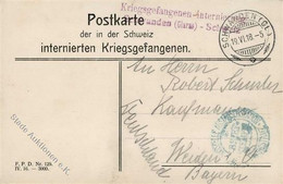 Kriegsgefangene WK I Internierung Schwanden Glarus 1918 I-II - Autres & Non Classés