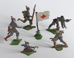 WK I Deutsche Infanterie Kleine Schachtel Mit 19 Zinnfiguren I-II - Weltkrieg 1914-18
