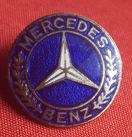 MERCEDES BENZ  - Car / Auto -  Vintage Enamel  Badge / Pin / Brooch Blue - Mercedes