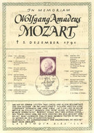 NS-GEDENKBLATT WK II - DINA5 - In Memoriam Wolfgang Amadeus  MOZART Mit S-o SALZBURG 5.12.1941 -waager Gefaltet- Selten! - Guerra 1939-45