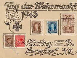 NS-GEDENKBLATT WK II - TAG Der WEHRMACHT STALAG VIII B. LAMSDORF,Oberschlesien 1943 I-II - Oorlog 1939-45