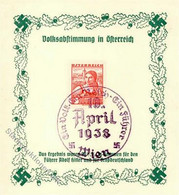 NS-GEDENKBLATT WK II - VOLKSABSTIMMUNG ÖSTERREICH S-o WIEN 10.4.1938 I - Oorlog 1939-45