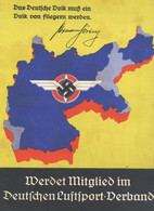 Propaganda WK II - DINA5 Propaganda-Flugblatt WERDET MITGLIED Im DEUTSCHEN LUFTSPORTVERBAND (fleckig) II - Guerra 1939-45