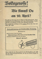 Propaganda WK II - Flugblatt - VOLKSABSTIMMUNG ÖSTERREICH 10.April 1938 I-II - Oorlog 1939-45