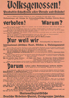 Propaganda WK II - Großes NSDAP Volksgenosen Produktiv Schaffende Aller Berufe Und Stände I-II - Guerra 1939-45