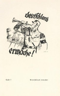 Propaganda WK II Bild Tafel 12 X 19 Cm Deutschland Erwache Sign. Mjölnier I-II - Guerra 1939-45