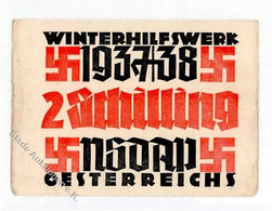 WHW WK II 193738 2 Schilling NSDAP Österreich Türaufkleber I-II - Weltkrieg 1939-45