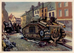 Panzer WK II Tankschlacht In Beaumont Sign. Vollbehr, Ernst I-II Réservoir - Guerra 1939-45