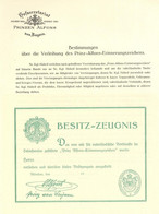 Besitzzeugnis Blanco Prinz Alfons Erinnerungszeichen Dazu Die Bestimmungen Der Verleihung I-II - Weltkrieg 1939-45