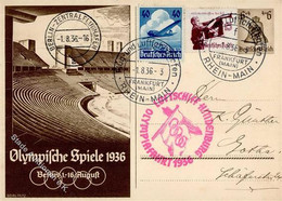 Ganzsache  WK II Mit Zusatzfrankatur Und Div. Sonderstempel Olympische Spiele 1936 I-II - Weltkrieg 1939-45