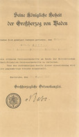 Verleihungsurkunde Großherzog Von Baden Silberne Verdienstmedaille Am Bande Der Militärischen Karl-Friedrich Verdienstme - Weltkrieg 1939-45