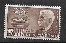 Saint Marin Poste Aérienne  N° 116 JO  Coubertin    Neuf * *    B / TB     - Posta Aerea