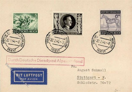 DEUTSCHE DIENSTPOST ALPENVORLAND - Luftpostbrief TRIENT 22.2.44 I( - Guerre 1939-45
