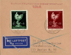 DEUTSCHE DIENSTPOST OSLO - Luftpostbrief 7.10.44 I - Guerre 1939-45