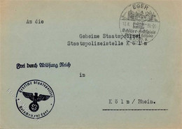 Feldpost WK II -Brief D. GEHEIMEN STAATSPOLIZEI - Detachement EGER 17.7.1939 I-II - Guerra 1939-45