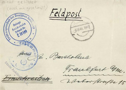 Feldpost WK II -Feldpost-Brief 8.12.40 Großer-o FORSCHUNGSANSTALT Der DEUTSCHEN REICHSPOST Berlin - Anlage Knickebein Fp - Guerra 1939-45