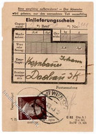 WK II KZ - Post Dachau (8060) Einlieferungsschein I-II - Guerra 1939-45