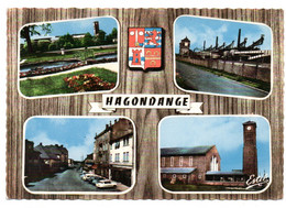 Hagondange - Parc Municipal - Hauts Fourneaux - Place Gare Et L'eglise - CPSM° - Hagondange