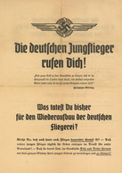 Flugzeug WK II Flugblatt Ca. 31,5 X 22 Cm Die Deutschen Jungflieger Rufen Dich II Aviation - Autres & Non Classés