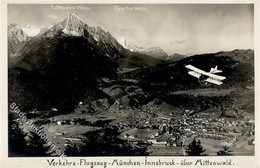 MITTENWALD - Verkehrs-Flugzeug MÜNCHEN-INNSBRUCK über Mittenwald 1927 I Aviation - Sonstige & Ohne Zuordnung