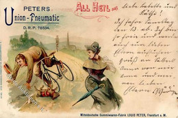 Fahrradwerbung Frankfurt (6000) Peters Union Pneumatic Lithographie 1901 I-II - Otros & Sin Clasificación