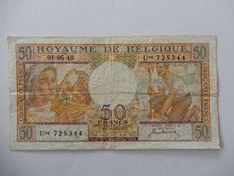 50 Francs BF FB Model 1948  - 01.06.48 U04 725344 - België - Belgique - Belgium - Belgien - Otros