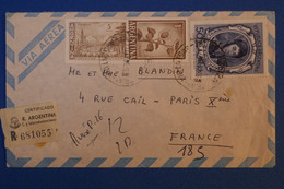 C ARGENTINA BELLE LETTRE RECOMMANDé 1967 PAR AVION  BUENOS AIRES  POUR PARIS FRANCE - Cartas
