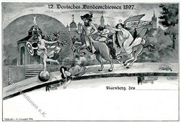 NÜRNBERG - 12.DEUTSCHES BUNDESSCHIESSEN 1897 - Sign. Künstlerkarte I - Tir (Armes)