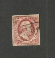 Nederland, 10 Cent Rood, NVPH Nummer 2 Met Francostempel; Mooie Randen - Used Stamps