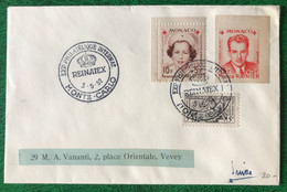 Monaco N°334A, 335A Et 372 Sur Enveloppe Pour La Suisse, TAD REINATEX 3.5.1952 - (B283) - Covers & Documents