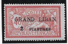 Grand Liban N°10 - Variété Surcharge Espacée Entre 2 Et Piastres - Neuf * Avec Charnière - B/TB - Unused Stamps