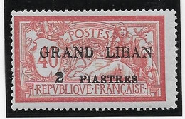 Grand Liban N°10 - Variété Surcharge Espacée Entre 2 Et Piastres - Neuf * Avec Charnière - B/TB - Ungebraucht