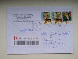 Cover Sent From Poland Registered Flowers Bialystok - Lettres & Documents