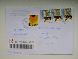 Cover Sent From Poland Registered Flowers Bialystok - Covers & Documents