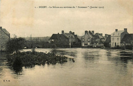 Ducey * La Sélune Aux Environs Du Pavement * Pont * Inondation * Janvier 1910 * Crue - Ducey