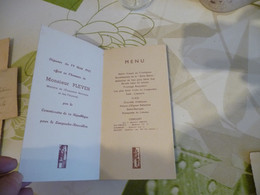 Menu Aquarellé 1944/1945 Militaire Militaria Languedoc Roussillon Monsieur Pleven - Menú