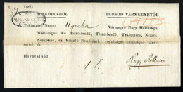 MISKOLC 1837. Dekoratív 1 Latos Hivatalos Levél Ungvárra Küldve - ...-1867 Prephilately