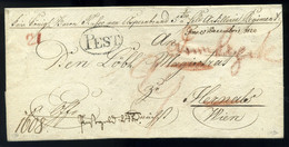 PEST 1829. Érdekes Ex Offo Levél , Továbbküldéssel Bécsbe  /  Intr. Official Letter Forwarded To Vienna - ...-1867 Prephilately