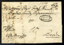 PEST 1837. Félportós Tértivevényes Ajánlott Levél Tartalommal Beodrára Küldve  /  1837 Half Unpaid Return Receipt Reg. L - ...-1867 Préphilatélie