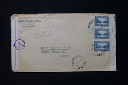 LIBAN - Enveloppe Commerciale De Beyrouth Pour Londres En 1942 Avec Contrôles Postaux - L 82494 - Storia Postale