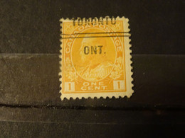 CANADA 1918  TORONTO  PREOBLITERE - Precancels