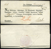 SABARIA 1839. Dekoratív 2 Latos Ex Offo Levél Győrbe Küldve - ...-1867 Prephilately