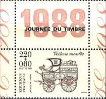 FRANCE 1988 JOURNEE DU TIMBRE. Yvert N° 2526 Avec Logo Millesime Attenant Issu Du Carnet. ** Neuf Sans Charnière. MNH - Ungebraucht