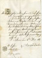 TOLNA 1858. Dekoratív, Régi Dokumentum , 30 Kr C.M. Illeték Bélyeggel , Szép Bélyegzéssel - Fiscaux