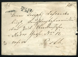 TOLNA 1859. Régi értéklevél Pestre Küldve, Szép Viasz Pecséttel     ##  /  TOLNA 1859 Vintage Money Letter To Pest Nice - ...-1867 Vorphilatelie