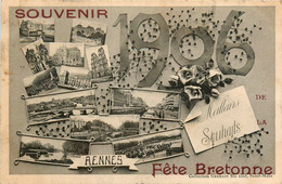 Rennes * Multivues * Souvenir De La Fête Bretonne * 1906 * Meilleurs Souhaits - Rennes