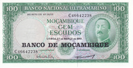 BILLETE DE MOZAMBIQUE DE 100 ESCUDOS DEL AÑO 1961 SIN CIRCULAR  (BANK NOTE) UNCIRCULATED - Mozambique