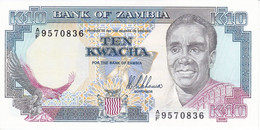 BILLETE DE ZAMBIA DE 10 KWACHA DEL AÑO 1989/91 SIN CIRCULAR (BANK NOTE) UNCIRCULATED - Zambie