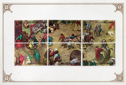 BELGIË/BELGIQUE :1967: Y.1437-42 On Souvenir Card : PIETER BREUGEL,ART Of PAINTING,#KINDERSPELEN/JEUX D'ENFANTS#,T.B.C., - 1961-1970